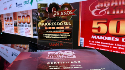 Sicredi figura no topo da lista do ranking '500 Maiores do Sul'